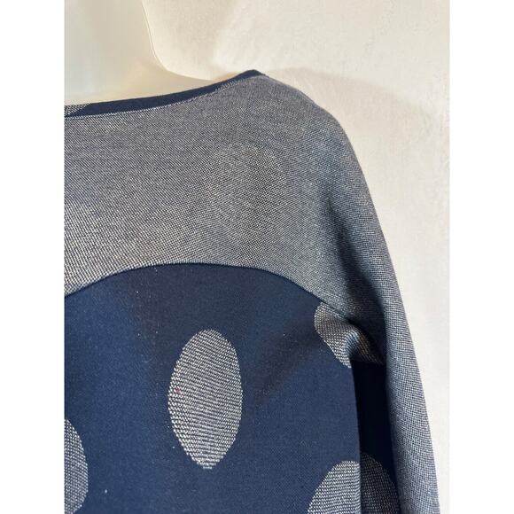 Elegant Gray and Blue Polka Dot Women's Blouse - Picture 4 of 10